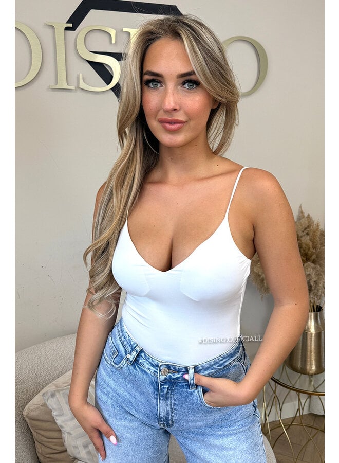 WHITE - 'IVY BODYSUIT' - CLASSY SHAPING SEAMLESS BODYSUIT