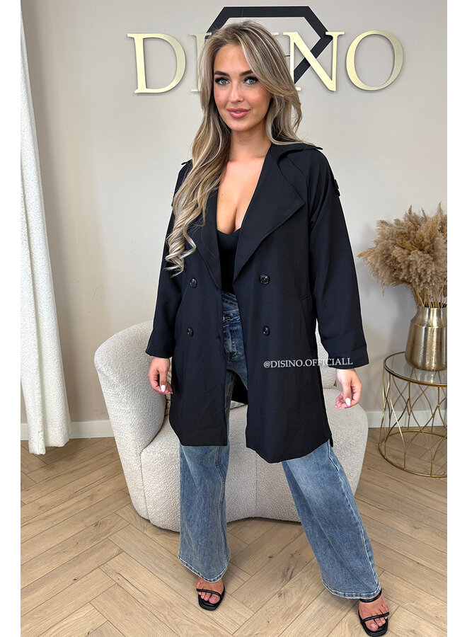 BLACK - 'MILAN TRENCH' - INBETWEEN TRENCH-BLAZER
