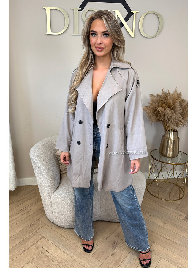 TAUPE - 'MILAN TRENCH' - INBETWEEN TRENCH-BLAZER