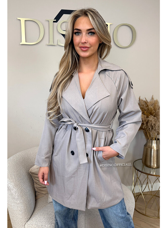 TAUPE - 'MILAN TRENCH' - INBETWEEN TRENCH-BLAZER