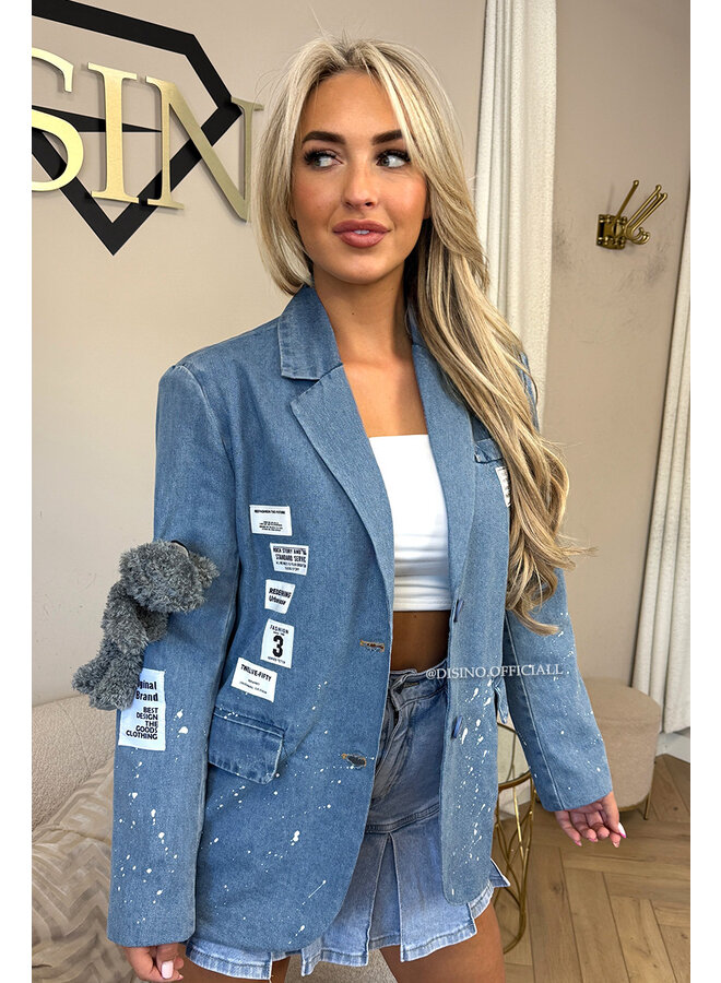 BLUE - 'MOSCHINO' - EXCLUSIVE DESIGNER BLAZER + TEDDYBEAR