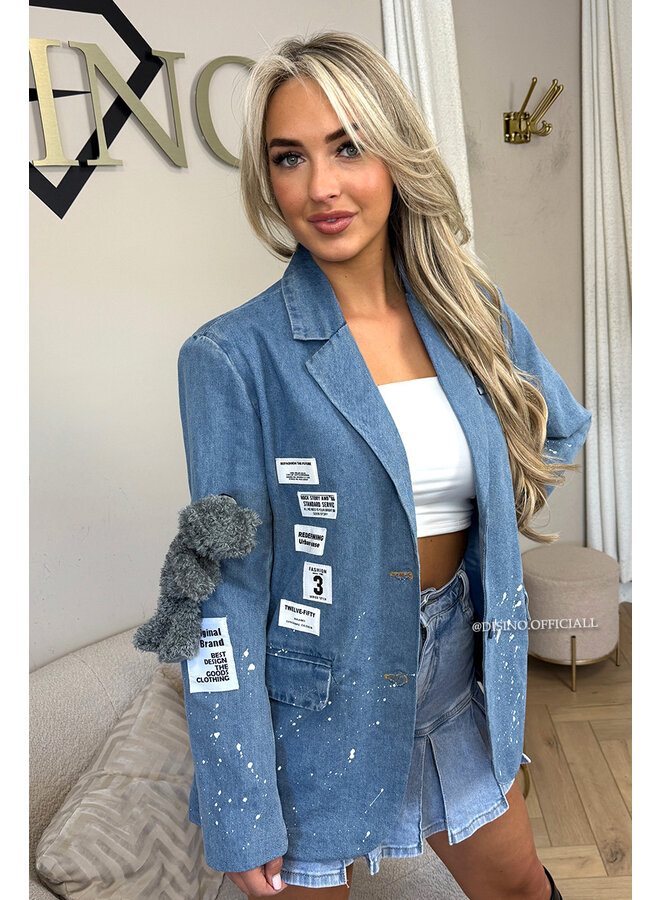 BLUE - 'MOSCHINO' - EXCLUSIVE DESIGNER BLAZER + TEDDYBEAR