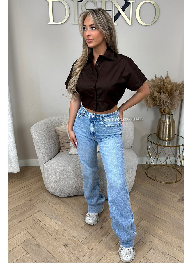 CHOCO - 'CARMEN BLOUSE' - OPEN BACK SHORT SLEEVE SHIRT