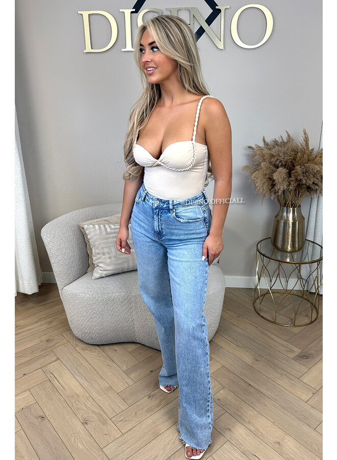BEIGE - 'JOLIE BODYSUIT' - ROPE BRAID BODYSUIT