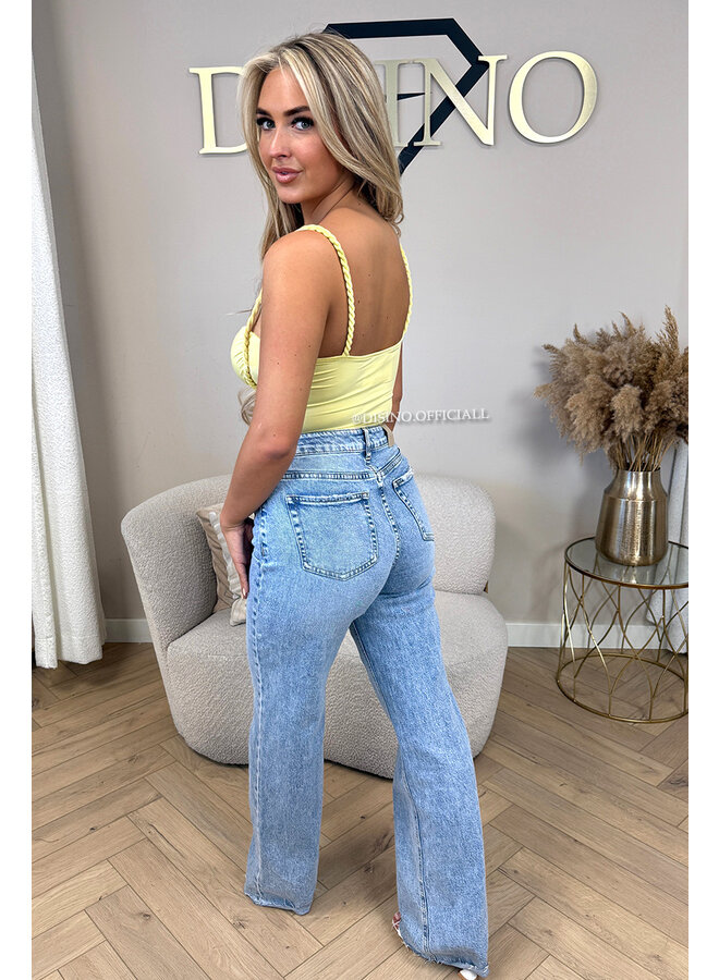 YELLOW - 'JOLIE BODYSUIT' - ROPE BRAID BODYSUIT