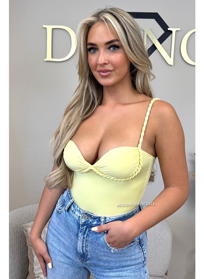 YELLOW - 'JOLIE BODYSUIT' - ROPE BRAID BODYSUIT