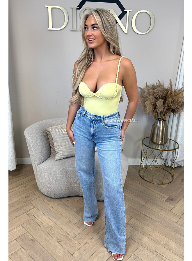 YELLOW - 'JOLIE BODYSUIT' - ROPE BRAID BODYSUIT