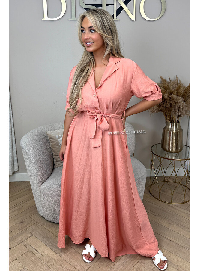 PEACH - 'MELANIE' - MAXI SUMMER DRESS