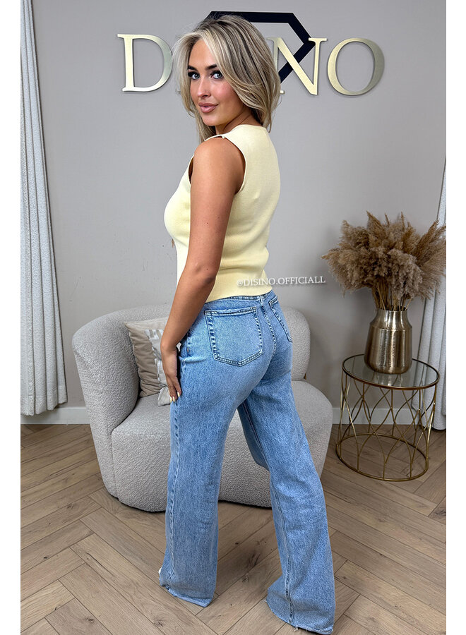 YELLOW - 'ZAAR TOP' - PREMIUM QUALITY CLASSY GOLD BUTTON TOP