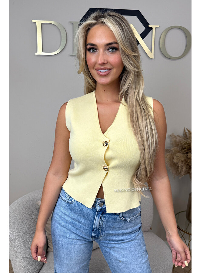 YELLOW - 'ZAAR TOP' - PREMIUM QUALITY CLASSY GOLD BUTTON TOP