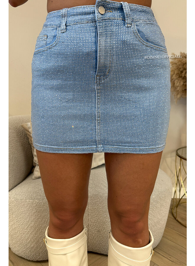BLUE - 'CHARLIE SKIRT' - EXCLUSIVE RHINESTONES ALL OVER SKIRT