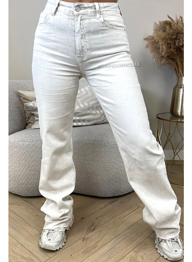 SAND - 'VANCOUVER' - STRETCH EXTRA LONG WIDE LEG JEANS