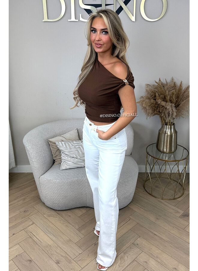 CHOCO - 'SUNSHINE TOP' - OPEN SHOULDER RING DETAIL TOP