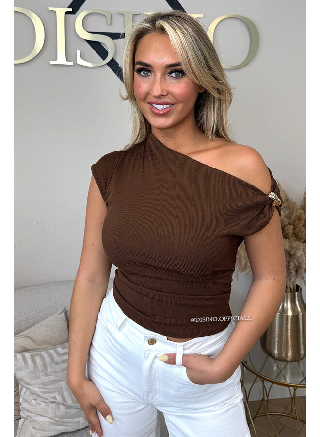 CHOCO - 'SUNSHINE TOP' - OPEN SHOULDER RING DETAIL TOP