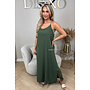 KHAKI GREEN - 'LENA DRESS' - BASIC MAXI DRESS