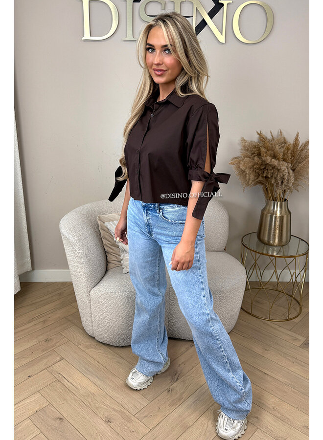 CHOCO - 'LINA BLOUSE' - CROPPED OPEN ARM BOW BLOUSE