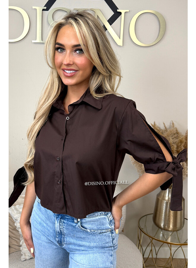 CHOCO - 'LINA BLOUSE' - CROPPED OPEN ARM BOW BLOUSE