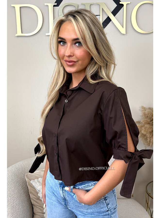CHOCO - 'LINA BLOUSE' - CROPPED OPEN ARM BOW BLOUSE