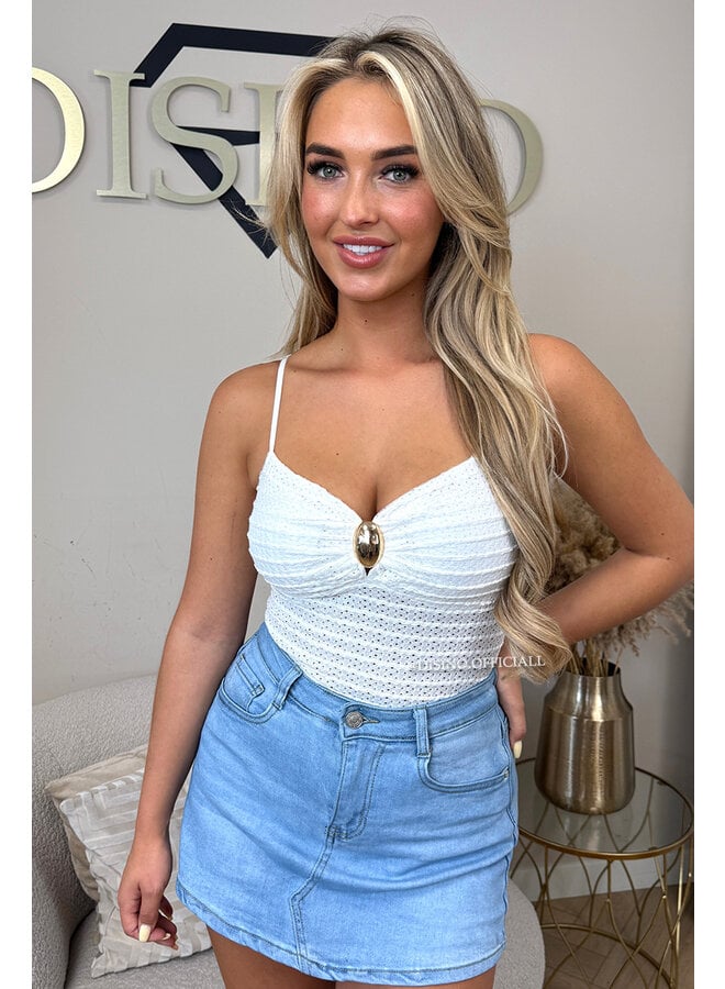 WHITE - 'AVA BODYSUIT' - CLASSY CROCHET BODYSUIT