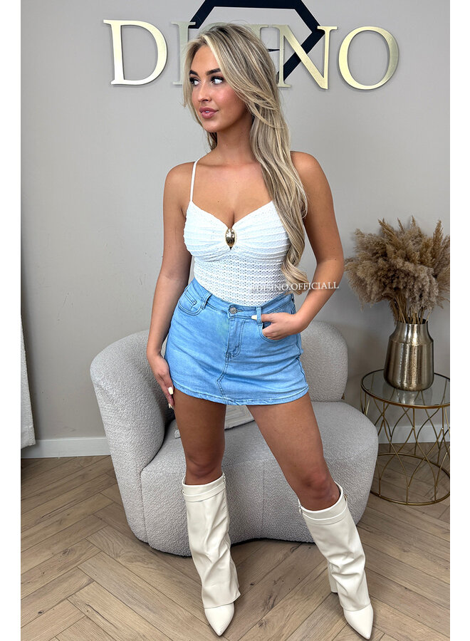 WHITE - 'AVA BODYSUIT' - CLASSY CROCHET BODYSUIT