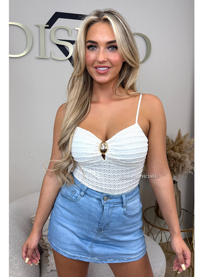BEIGE - 'AVA BODYSUIT' - CLASSY CROCHET BODYSUIT