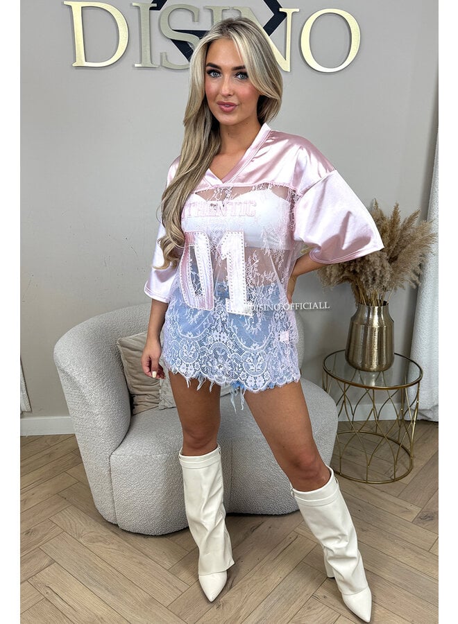 PINK - 'BLAZE JERSEY' - OVERSIZED LACE JERSEY
