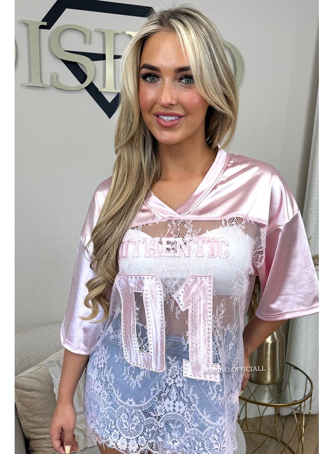 PINK - 'BLAZE JERSEY' - OVERSIZED LACE JERSEY