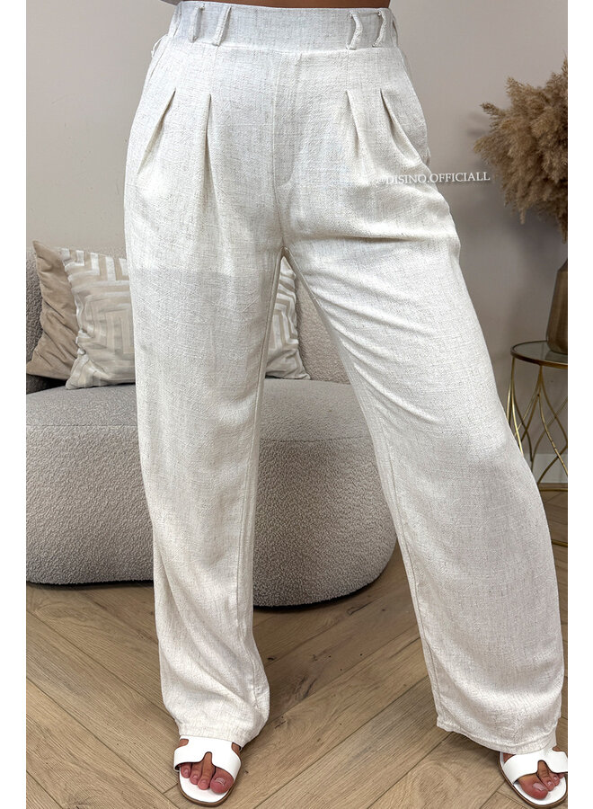 BEIGE - 'SIENNA PANTS' - LINNEN COMFY PANTS