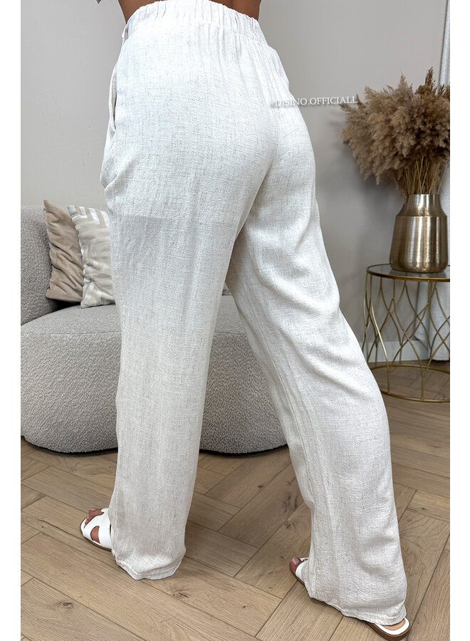 BEIGE - 'SIENNA PANTS' - LINNEN COMFY PANTS