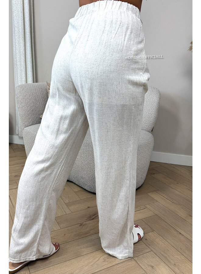BEIGE - 'SIENNA PANTS' - LINNEN COMFY PANTS