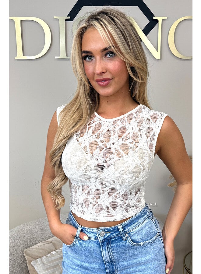 ECRU - 'DANIELLE' - PRETTY LACE TOP