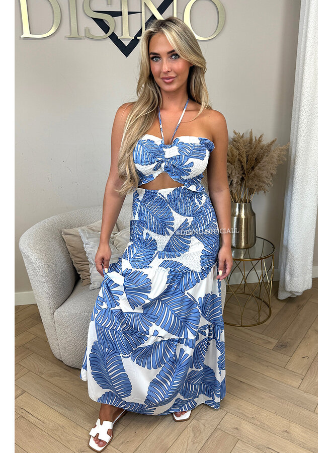 BLUE - 'FAYÉ MAXI DRESS' - TROPICAL MAXI DRESS