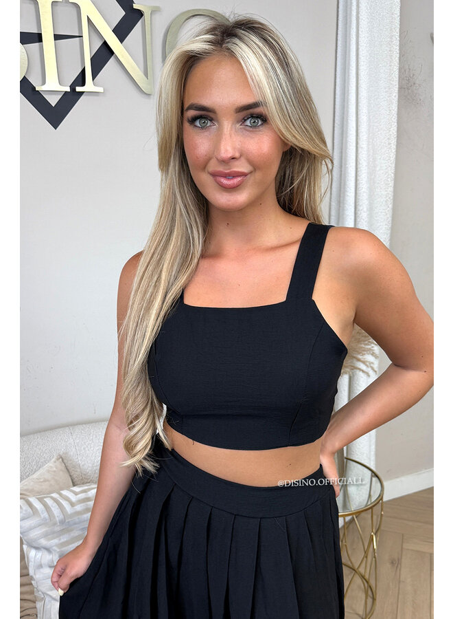 BLACK - 'LILIA SET' - SUMMER TOP + MAXI SKIRT SET