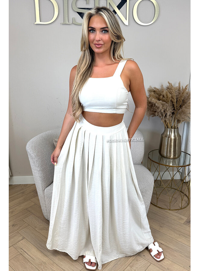 BEIGE - 'LILIA SET' - SUMMER TOP + MAXI SKIRT SET