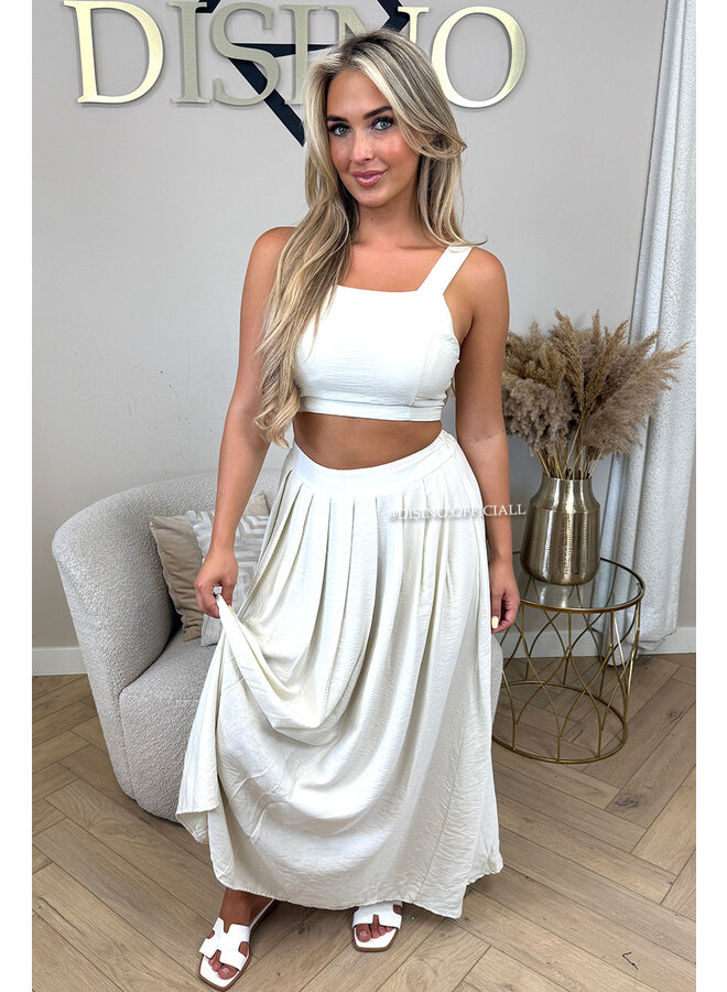 BEIGE - 'LILIA SET' - SUMMER TOP + MAXI SKIRT SET