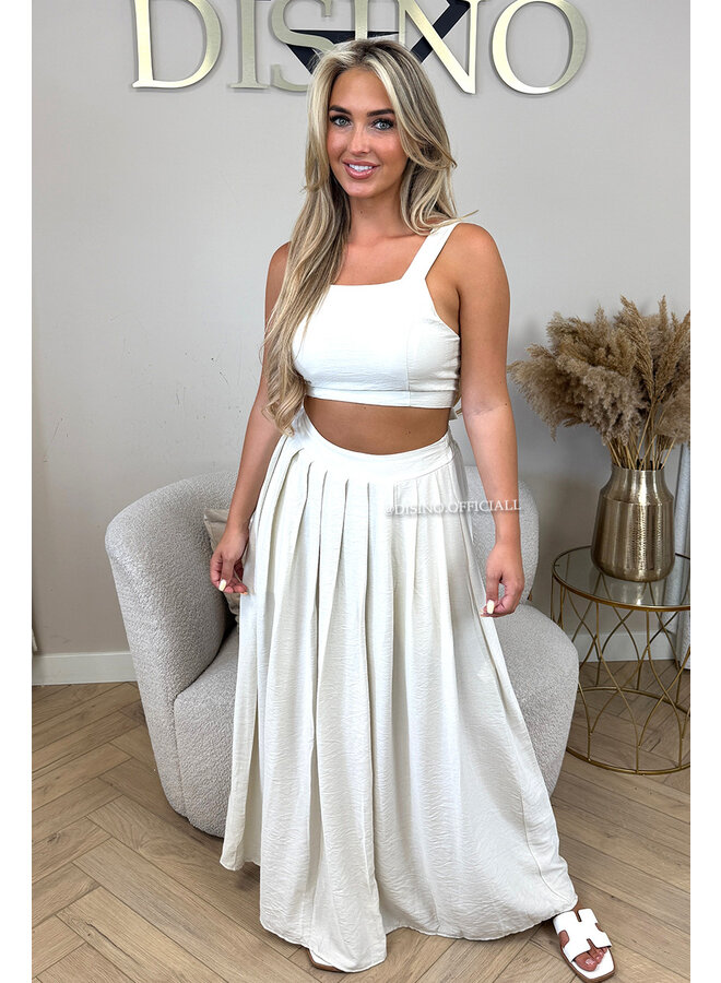 BEIGE - 'LILIA SET' - SUMMER TOP + MAXI SKIRT SET