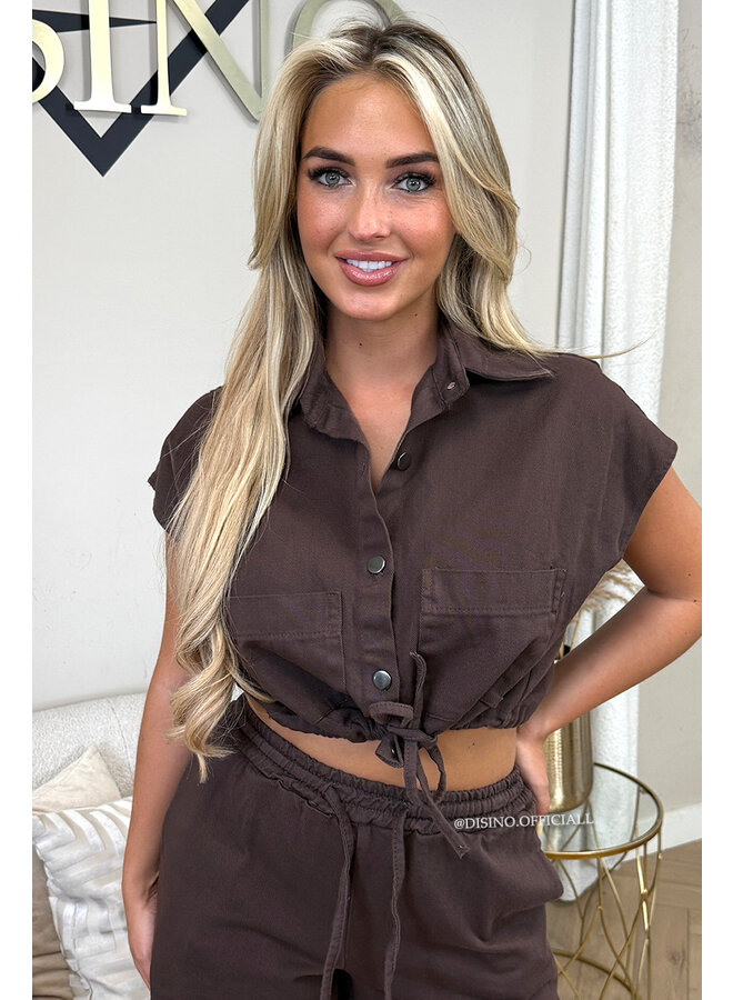 CHOCO - 'YUNA SET' - DENIM SHORT + TOP SET