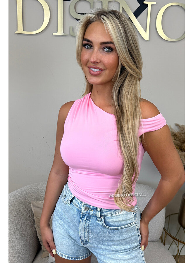 PINK - 'LYNN TOP' - ASYMMETRIC ONE-SHOULDER TOP