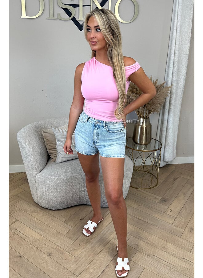 PINK - 'LYNN TOP' - ASYMMETRIC ONE-SHOULDER TOP