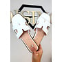 WHITE - 'H-SLIDERS' - DESIGNER INSPIRED SLIPPERS