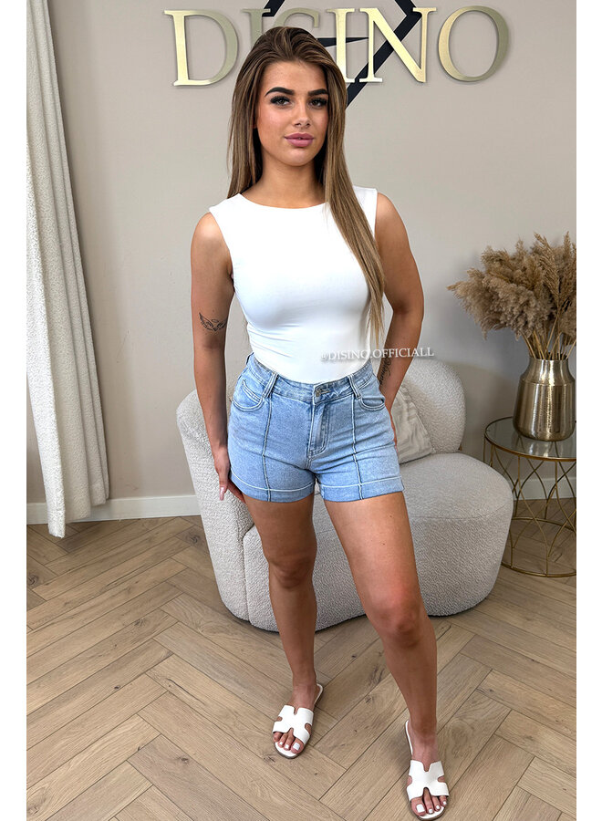 WHITE - 'SKYE BODYSUIT' - STRETCHY HALTERNECK BODYSUIT