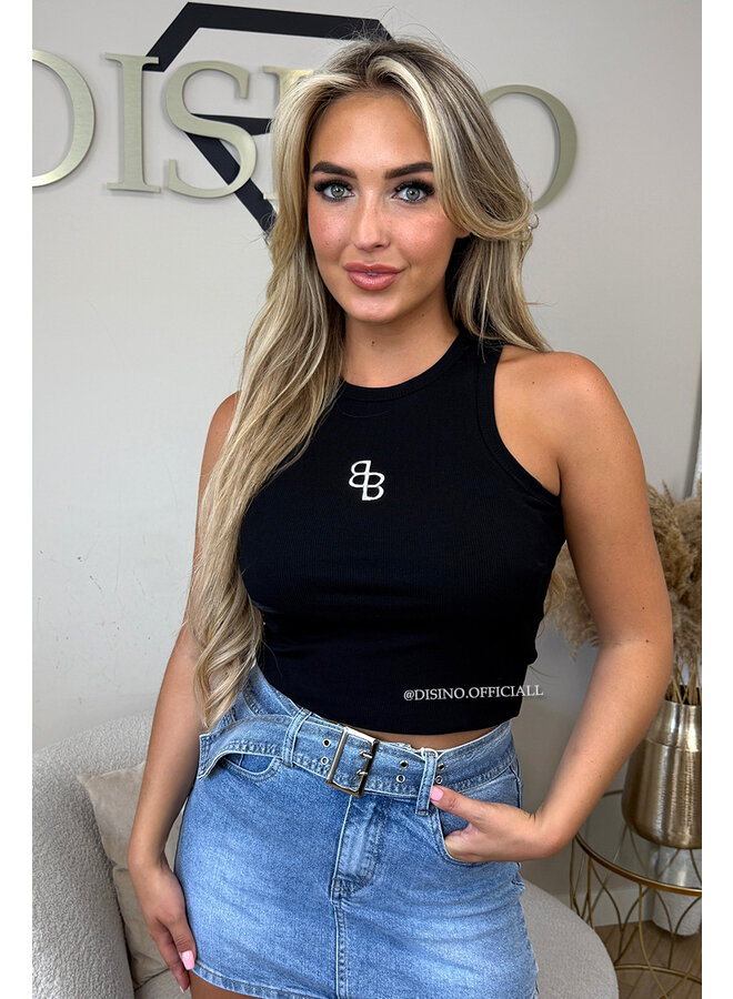BLACK - 'BB RACER TOP' - DESIGNER INSPIRED RACER TOP