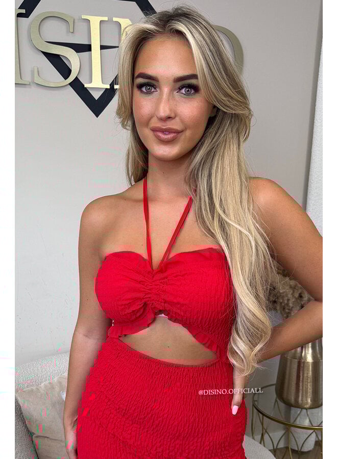 RED - 'FAYÉ MAXI DRESS' - CUT-OUT MAXI DRESS