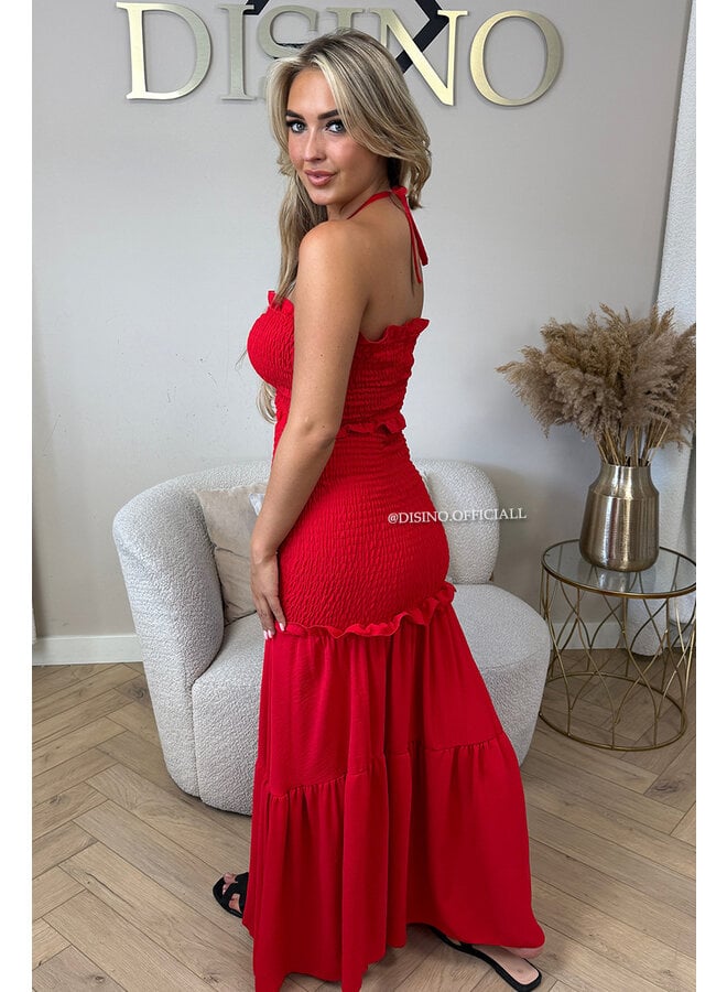 RED - 'FAYÉ MAXI DRESS' - CUT-OUT MAXI DRESS
