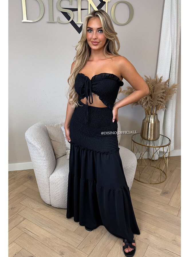 BLACK - 'FAYÉ MAXI DRESS' - CUT-OUT MAXI DRESS