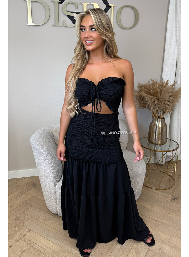 BLACK - 'FAYÉ MAXI DRESS' - CUT-OUT MAXI DRESS