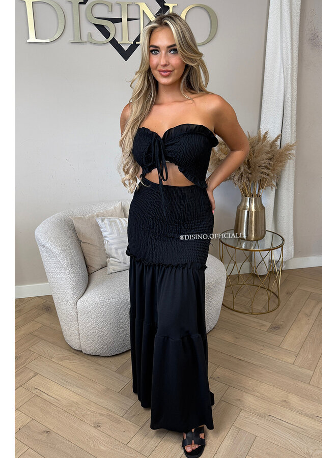 BLACK - 'FAYÉ MAXI DRESS' - CUT-OUT MAXI DRESS