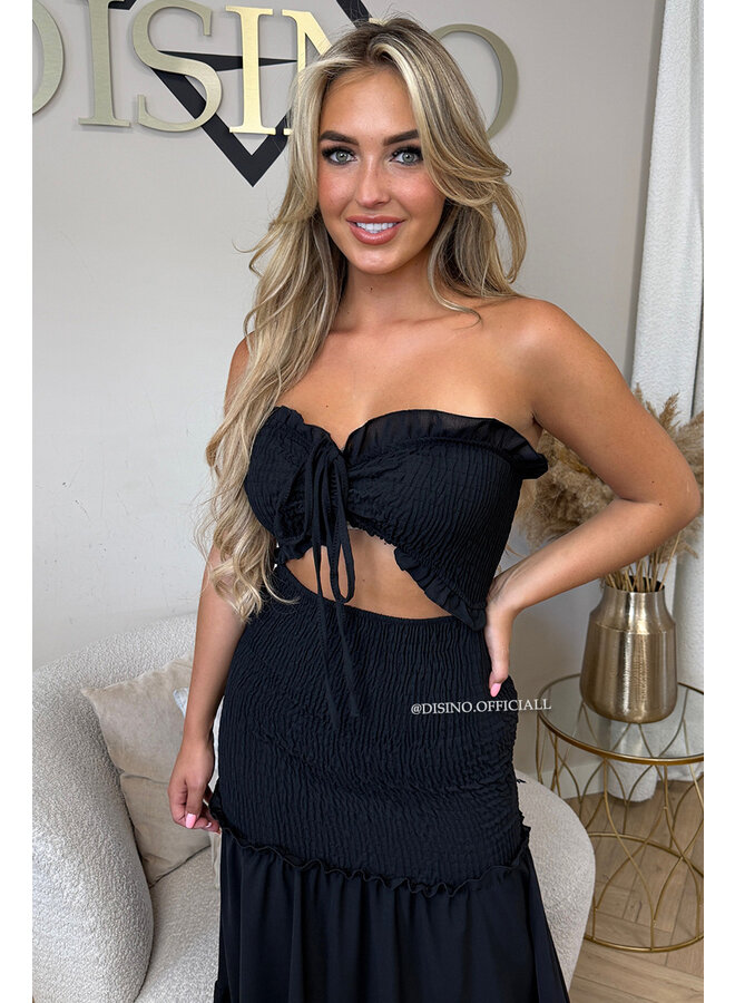 BLACK - 'FAYÉ MAXI DRESS' - CUT-OUT MAXI DRESS