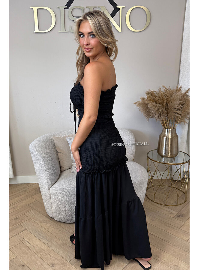 BLACK - 'FAYÉ MAXI DRESS' - CUT-OUT MAXI DRESS