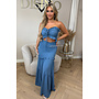 JEANS BLUE - 'FAYÉ MAXI DRESS' - CUT-OUT MAXI DRESS
